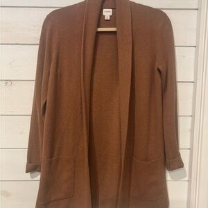 J.Crew Open Front Brown Tunic
Sweater Blazer Cardigan Women's
XS 100% Cotton